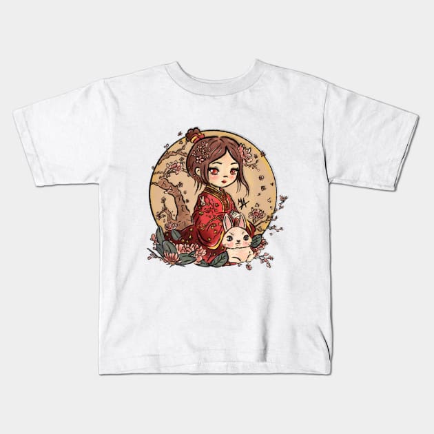 Year of the Rabbit 2023 Kids T-Shirt by The Mindful Maestra